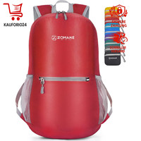 Faltbarer Rucksack 20L Ultraleicht Wasserdicht FüR Damen Herren Rot Wandern