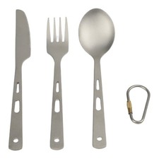 For Titanium Fork and Spoon 3-Piece Set for Hiking Camping Picnics 15g Total