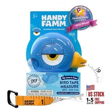 8ft Bird Tape Measure for Kids   STEM Educational Tool with Level, Blue