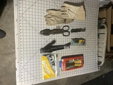 vintage hand tools and hardware lot Rasp Cutters Wire Knife Drop Cloth B441