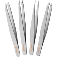 PräZises Pinzetten-Set 4 St - Hochwertiger Edelstahl, Augenbrauenzupfen, Gesi...