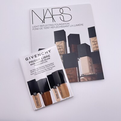 Givenchy Prisme Libre Glow & Nars Light Reflecting Foundation 2 Sample Cards