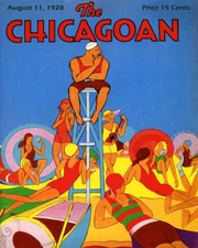 Chicago Illinois Beaches Travel Tourism Summer Vintage Poster Repro FREE S/H