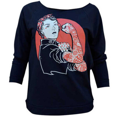 Black Market Art We Can Do It Black Sweatshirt Rosie Riveter S-M-L-XL-2XL  NWT - Main Image