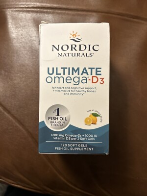 Nordic Naturals Ultimate Omega Lemon Taste 1280mg 120ct exp 12/26