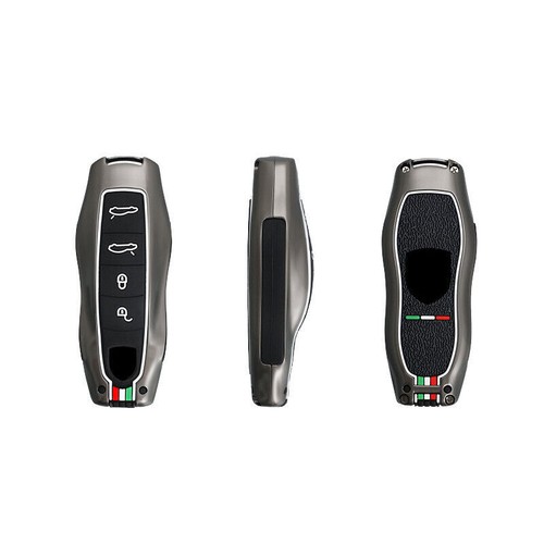 Zinc Alloy Silicone Car KeyCase Cover For Porsche Cayman Macan Panamera 718 911 - Foto 9 di 16