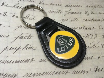 LOTUS Emaille Qualitäts Leder Schlüsselanhänger ELISE EVORA EXIGE ELAN 4 Schwarz