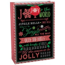 Whimsical Chalkboard Carols Jumbo Christmas Gift Bag 28" x 20" x 7" Gift Bag