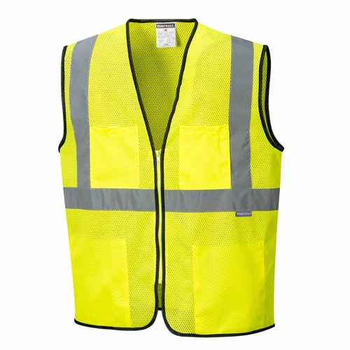 Portwest US380 Tampa Hi-Vis Reflective Safety Work Zipper Cooling Mesh Vest ANSI - product listing photo