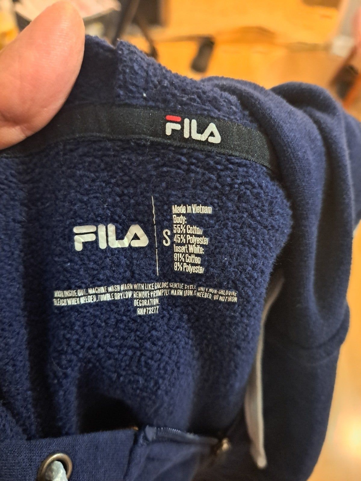 Felpa con cappuccio e zip intera FILA taglia S blu