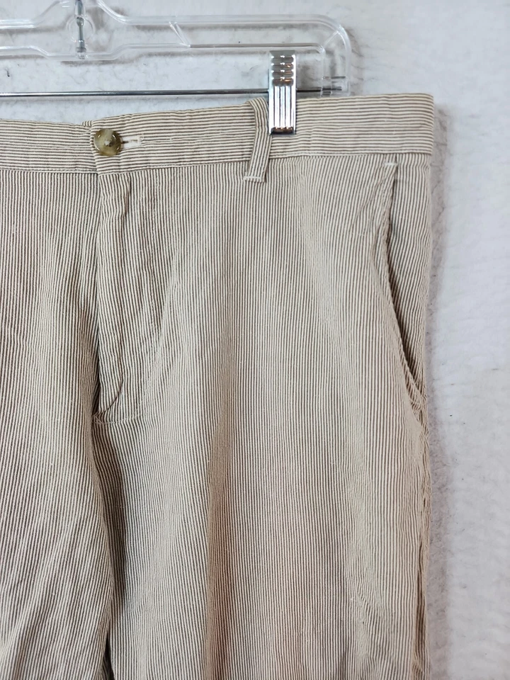 Izod Linen Blend Beige Striped Casual Pants Mens 36 x 30 - Image 3 of 4