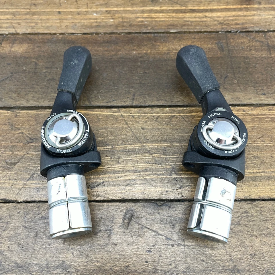 Juego de palancas de cambio vintage Suntour BarCon 6s Accushift barra de cambio con 6 velocidades A3 Foto 3 de 4