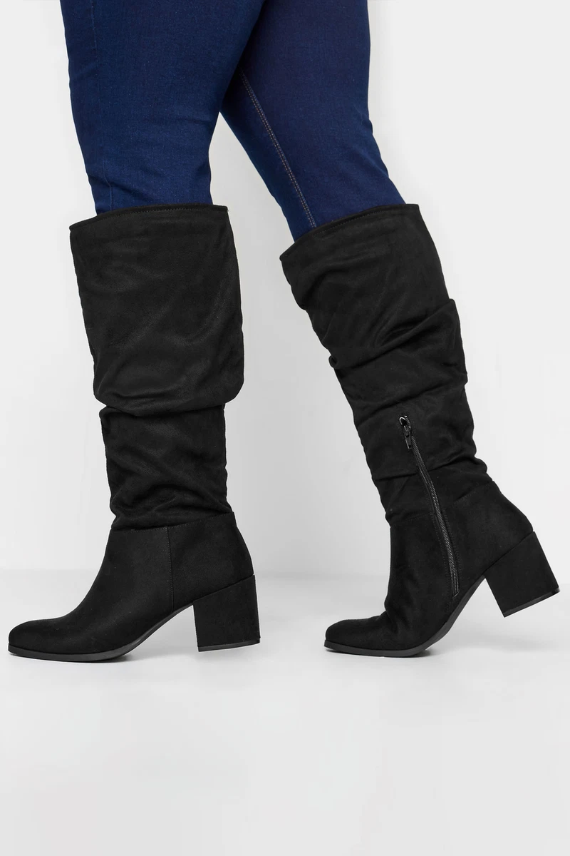 LIMITED COLLECTION Curve Slouch Knee Ankle Boots In Extra Wide EEE