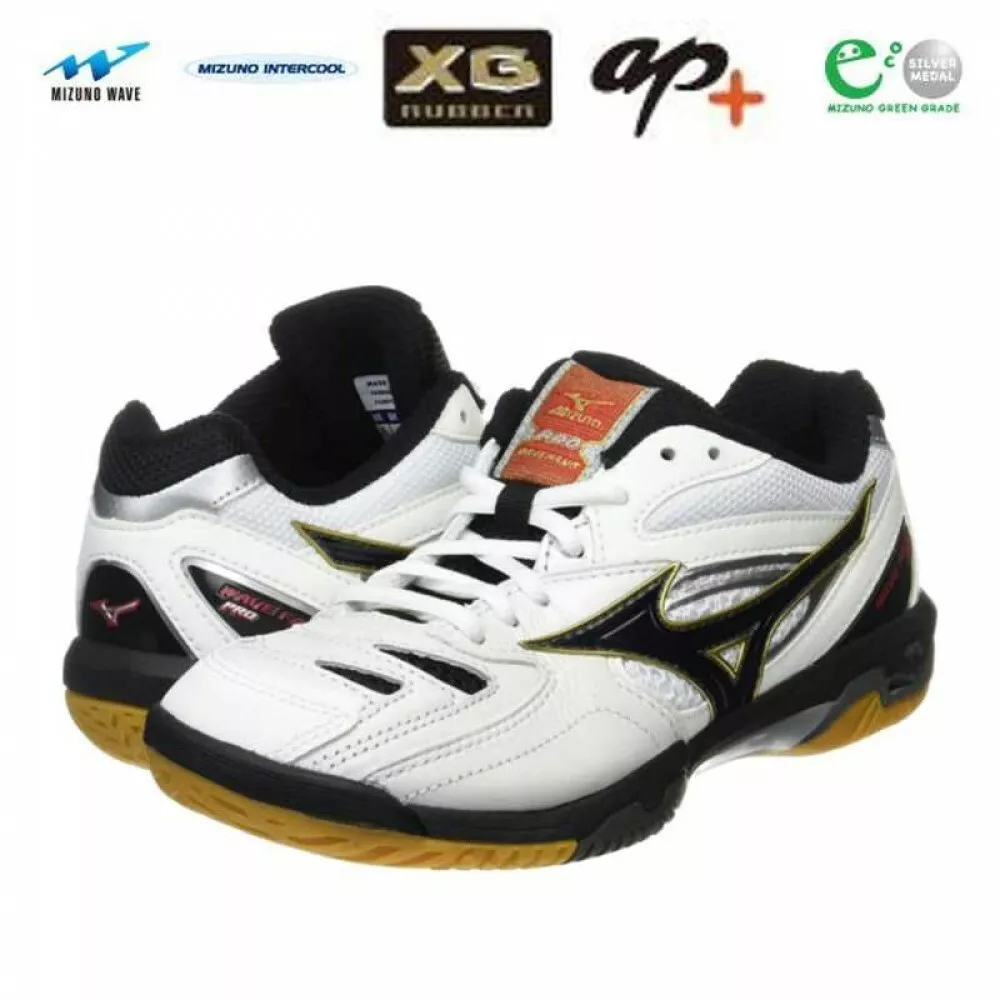 Opnemen creëren Bewolkt Mizuno 71GA170009 Badminton Shoes Wave Fang Pro WHTxBLKxGLD Japan with  Tracking | eBay