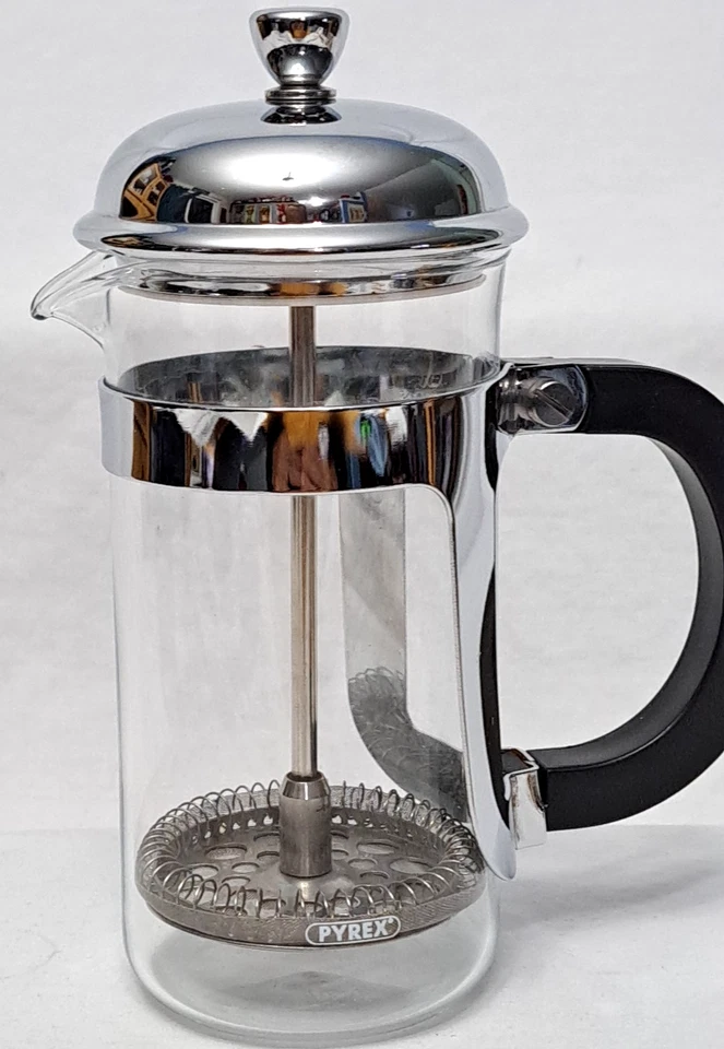 Cafeteira de espresso vintage Pyrex pequena prensa francesa - 1 xícara tamanho 12 oz boa - Imagem 2 de 4