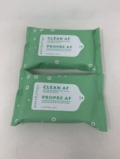 (x2)-Clean AF On-The-Go Refreshing Cleansing Face Towelette Wipes 15 Count Each