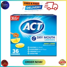 ACT Dry Mouth Lozenges With Xylitol, Soothing Mint Flavor, One Pack of 36 Count.