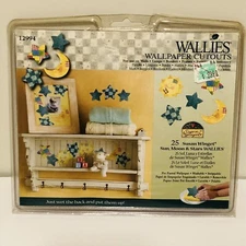  Wallies Wallpaper Cutouts Susan Winget Sun,Moon Stars Wall Decore #12994 25 pc
