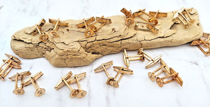 Authentic Gold plated cufflinks settings lot of 12 pair