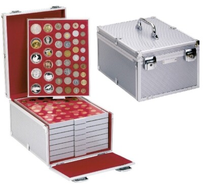 Lindner 2358 ALU Boxenkoffer Aluminium für 8 Lindner Münzboxen o. 4 Sammelboxen