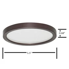 5.5" LED Pancake Round Slim Disk Dimmable Fixture 3000K Warm White 
