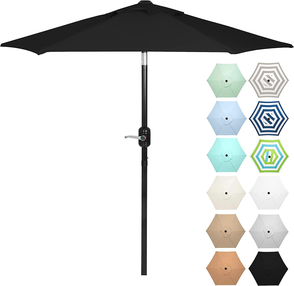 6 Ft Outdoor Patio Umbrella, Easy Open/Close Crank and Push Button Tilt  Adjustme | eBay