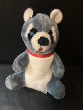 Vintage Ramona Toy Corp Plush Raccoon Stuffed Animal Blue Eyes MCM