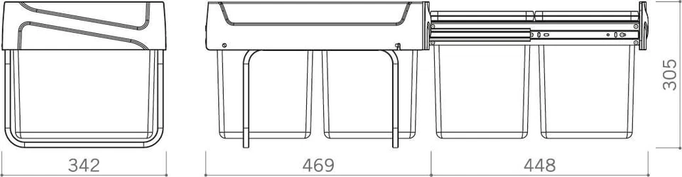 Häfele Abfallsammler Einbau Abfalleimer ausziehbar Müll-Auszug Schrank 400 mm - Bild 4 von 4