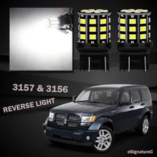 2 x White Backup Reverse Light 3157 3156 33SMD LED For 2007 - 2011 Dodge Nitro