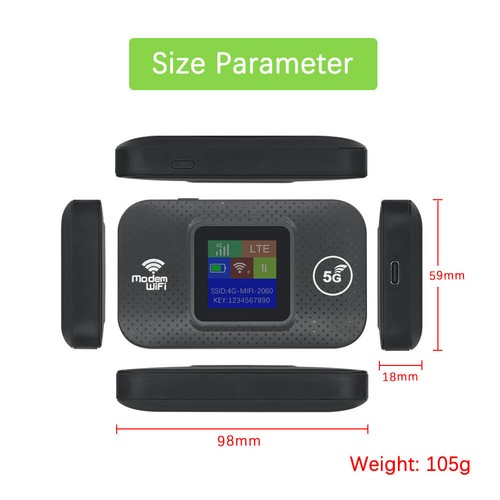 For Portable 4G LTE Wireless WiFi Router Mobile Broadband LCD MIFI Hotspot - Picture 3 of 9