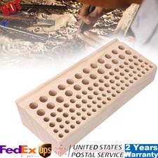 98 Holes Leather DIY Craft Wood Tool Rack Wooden Stamp Storage Holder Organizer