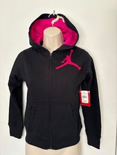 65 New Nike Jordan Girls Jumpman Hoodie Sweatshirt Full Zip Medium 10-12 NWT