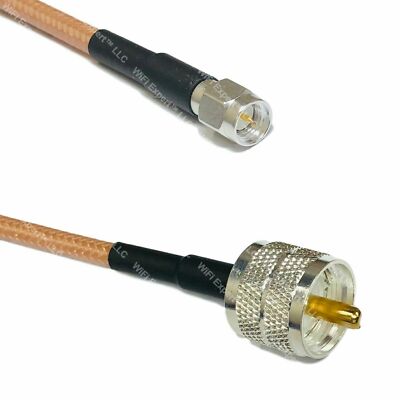 RG142 SMA MALE to UHF Male PL259 Coaxial RF Pigtail Cable USA