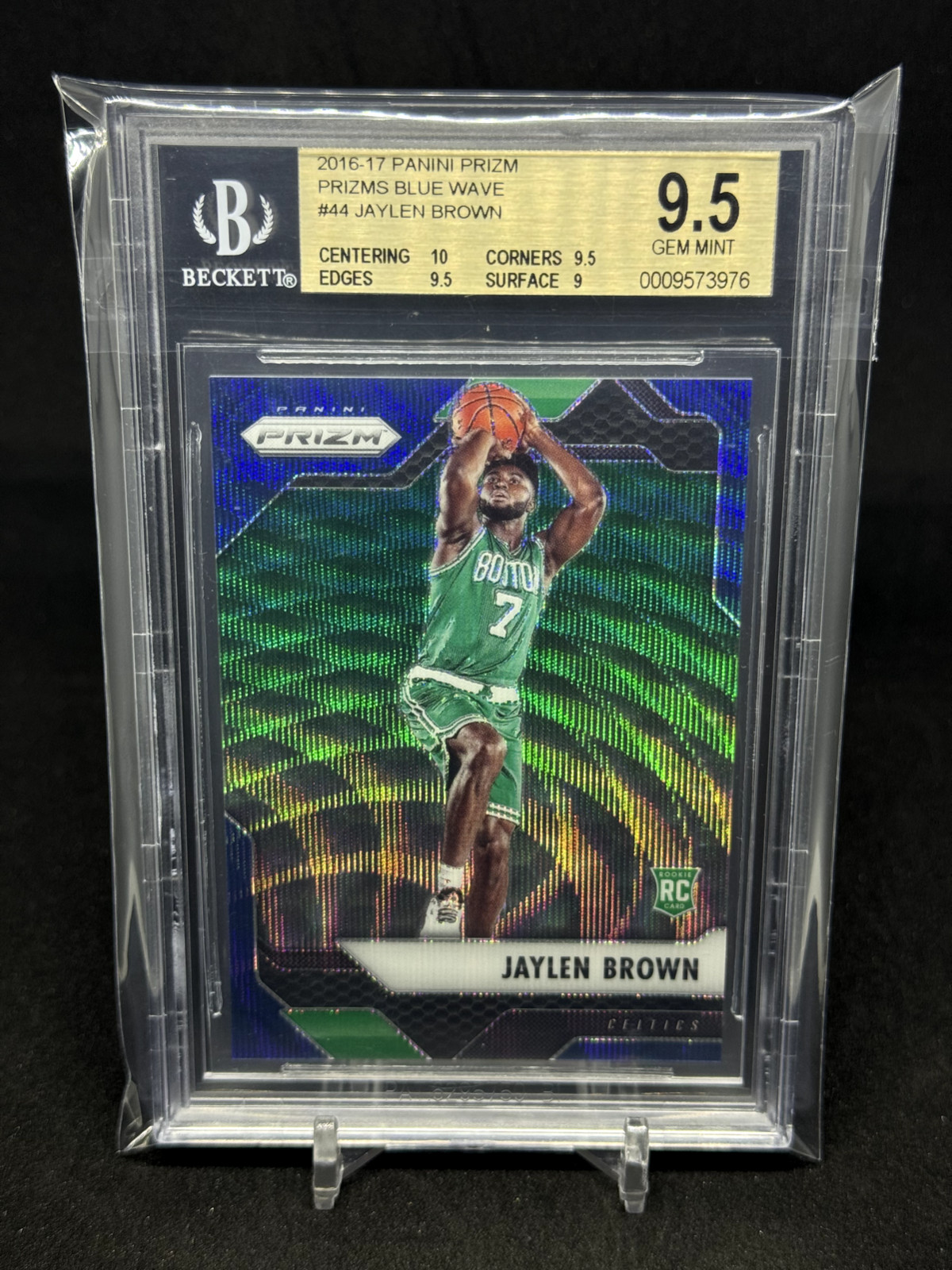 2016-17 Panini Jaylen Brown #44 Prizm Blue Wave /99 Rc SP BGS 9.5 Pop 29