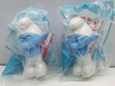 Smurfs 3D Movie McDonald's Pair Figure Toy 2011 NIB Bag Happy Meal Grouchy Smurf