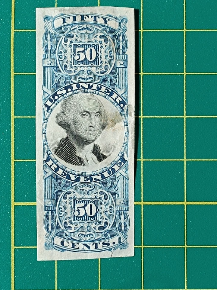 US Stamp 1871, Official Inter Revenue, R13a 10c blue & black, Proof on India, VF - Image 2 of 4