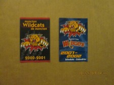 QMJHL Moncton Wildcats Vintage 2000-2001 & 2001-2002 Team Logo Pocket Schedules