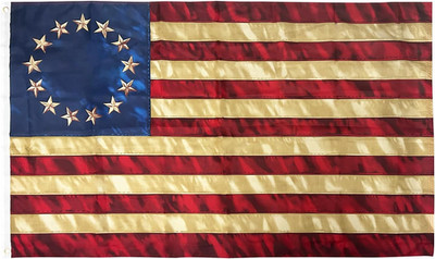 FRF Tea Stained 13 Stars American Flag Betsy Ross Flags 3X5 Vintage USA 1776 Ban