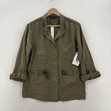 Social Standard Sanctuary Safari Tencel Jacket Womens Small Green Utility Travel