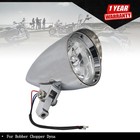 Headlight Lamp For  Bobber Chopper Dyna 12V Motorcycle Chrome Visor