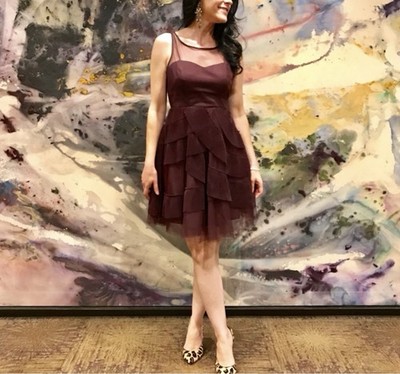 LC RUNWAY LMTD EDITION Dress Rich Burgundy Wine Classy Aesthetic Size 2 MSRP $80