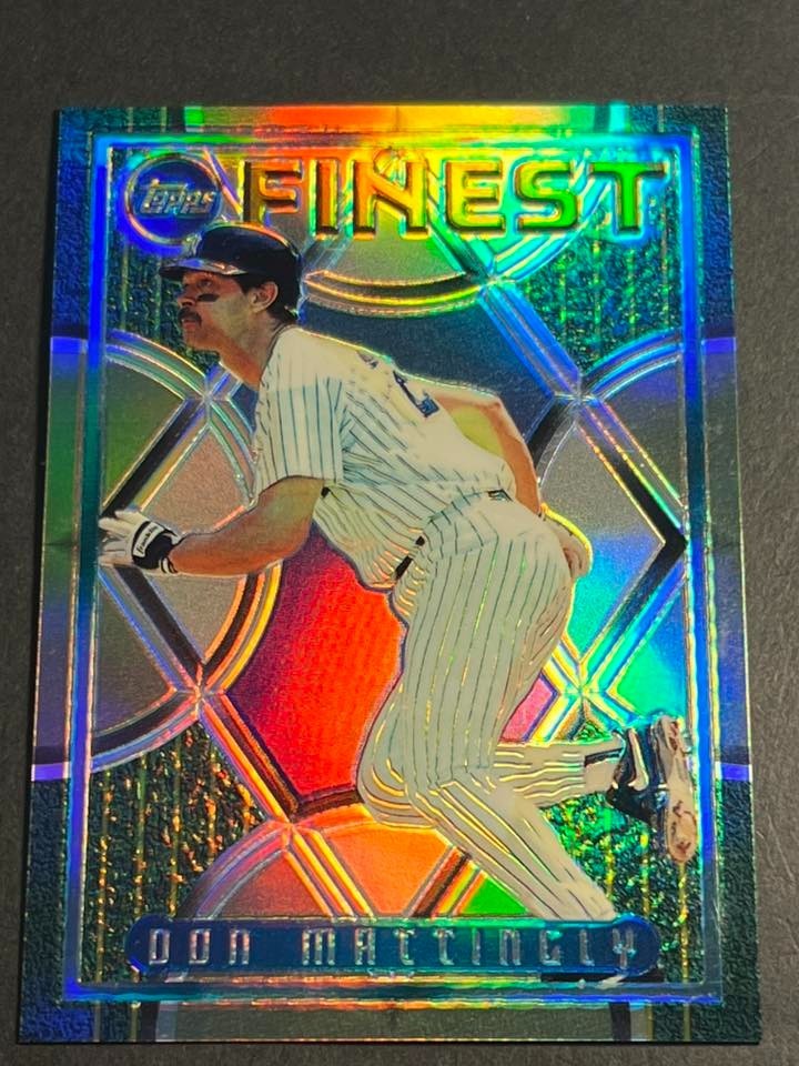 1995 Topps Finest REFRACTOR peel removed Don Mattingly New York Yankees #126