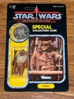 1984 PotF Paploo Unpunched Figure Ewok w Coin Last 17 NEW MOC Vintage Star Wars