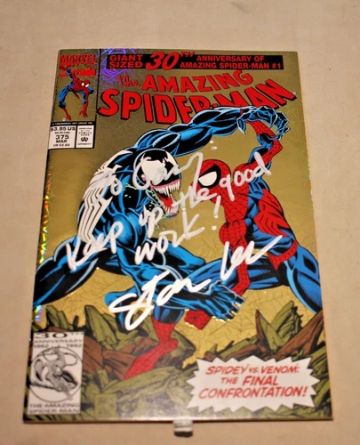 New ListingAmazing Spider-Man #375 VS VENOM  HOLOGRAPHIC COVER SIGNED STAN LEE  NEAR MINT