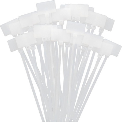 Nylon Marker Cable Ties 300PCS White Self-Locking Wire Zip Ties Cable Mark Tags 