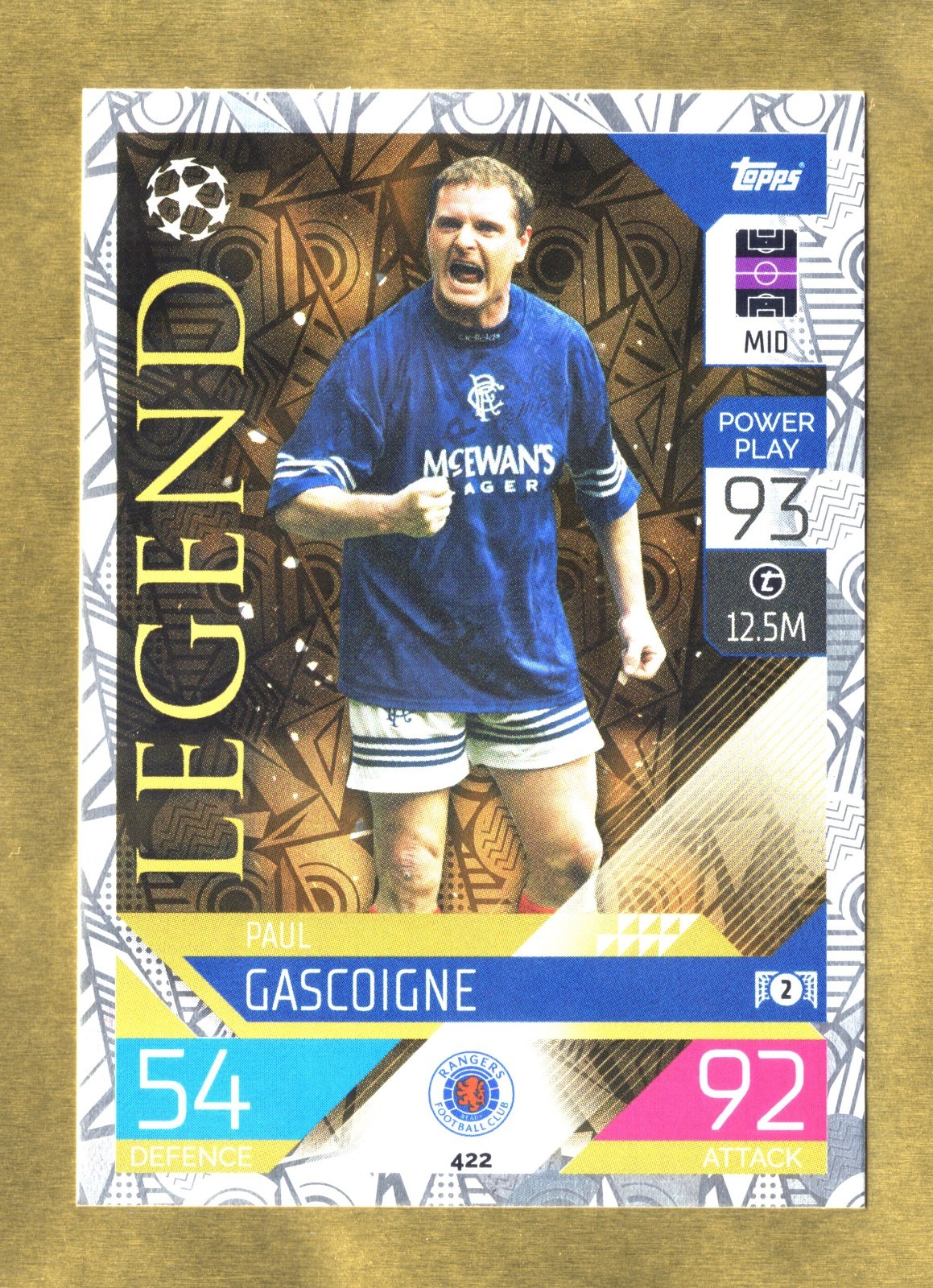 2022-23 Topps Match Attax UEFA Club Competitions - Legend Paul Gascoigne #422