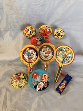 Lot of Vintage Kirchhof Tin Litho Noise Makers Toys