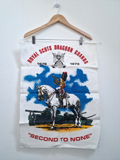 Vintage 70s Royal Scots Dragoon Guards Commemorative 300th Anniversary Tea Towel