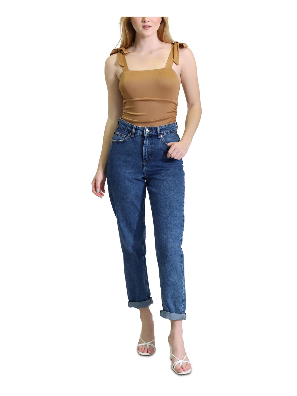 KIT + SKY Mujer Marrón Corbata Cierre a Presión Sin Mangas Body Traje Top M