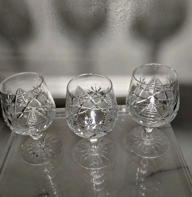 Set Of 3 Czech Cognac Shot Glasses 4.3'' - AC1